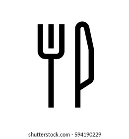 Fork and knife mini line, icon, background and graphic. The icon is black and white, linear  flat, vector, pixel perfect, minimal, suitable for web and print. 