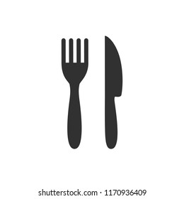 Fork and knife. monochrome icon