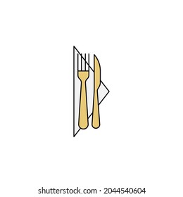fork, knife, napkin colored icon. Can be used for web, logo, mobile app, UI, UX