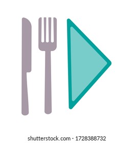 Fork and knife on white background. Cutlery Stock Vector illustration.