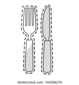 fork and knife over white background. vector illustration