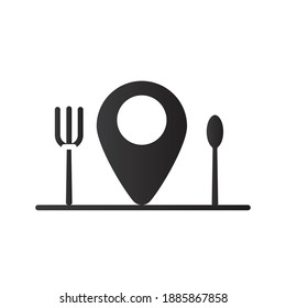 bifurcación y cuchillo en posición de pin entrega silueta de alimentos estilo icono ilustración vectorial diseño