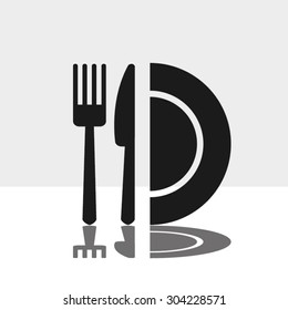 fork knife plate