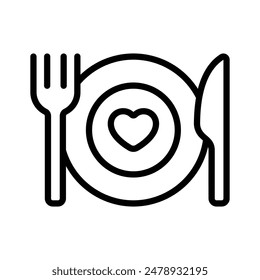 Fork and knife with plate denoting meal vector design