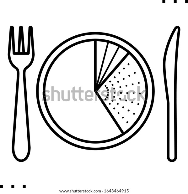 Fork, knife and plate divided into sections for\
food, which must be eaten for\
diet