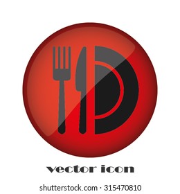 fork knife and plate icon 