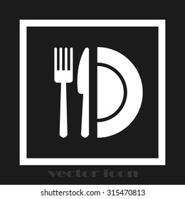 fork knife and plate icon 