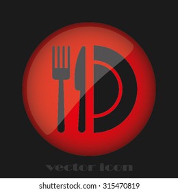 fork knife and plate icon 