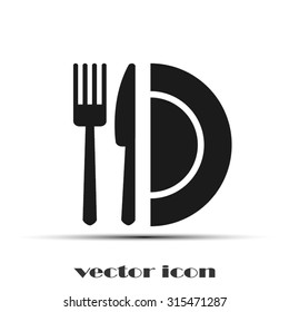fork knife plate icon vector illustration eps10.