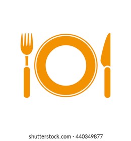 Fork, knife and plate icon vector illustration eps10.