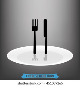 fork knife plate icon vector illustration eps10.