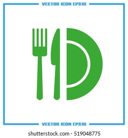fork, knife, plate icon vector illustration eps10.