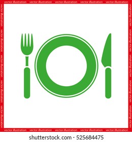 fork, knife, plate icon vector illustration eps10.