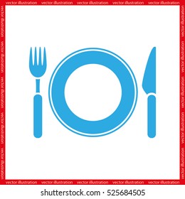 fork, knife, plate icon vector illustration eps10.