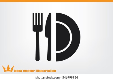 fork knife plate icon vector illustration.