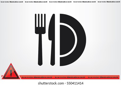 fork knife plate icon vector illustration eps10.