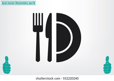 fork knife plate icon vector illustration eps10.