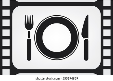 fork, knife, plate icon vector illustration eps10