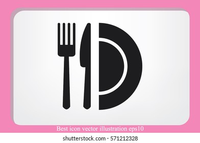 fork knife plate icon vector illustration.