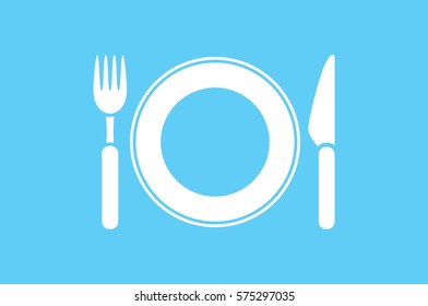 fork, knife, plate icon vector illustration.