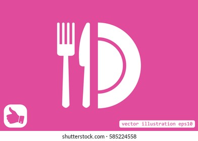 fork knife plate icon vector illustration eps10.