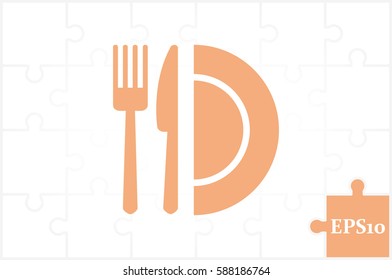 fork knife plate icon vector illustration eps10.