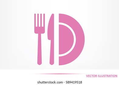 fork knife plate icon vector illustration eps10.