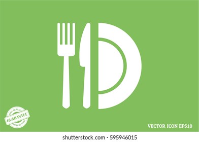 fork knife plate icon vector illustration eps10.
