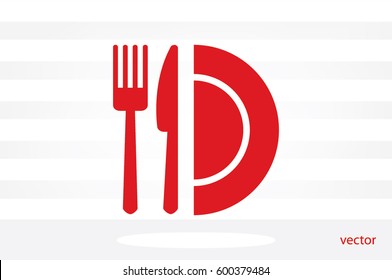 fork knife plate icon vector illustration eps10.