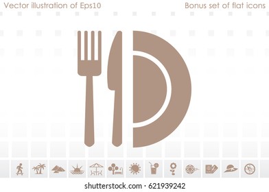 fork knife plate icon vector illustration eps10.