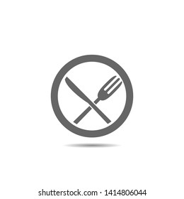 Fork, knife and plate logo icon. Restaurant or cafe symbol, Vector illustration