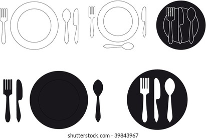 Fork Knife Plate Spoon