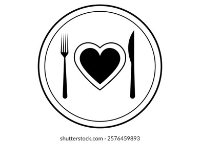 Fork, knife, plate and spoon icon vector illustration
