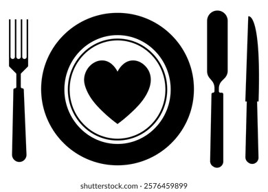 Fork, knife, plate and spoon icon vector illustration
