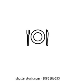 Fork and Knife with Plate vector illustration