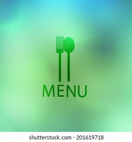 fork and knife recycled stick on abstract background