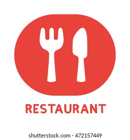 Fork and knife, restaurant icon.