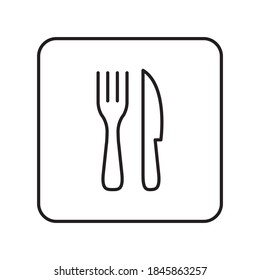 Fork & Knife Restaurant Icon. Linear vector.