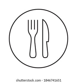 Fork & Knife Restaurant Icon. Linear vector.