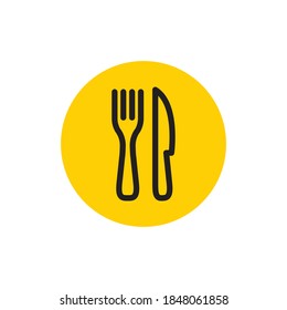 Fork & Knife Restaurant Icon. Linear vector.