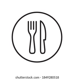 Gabel & Knife Restaurant Icon. Linearer Vektor.