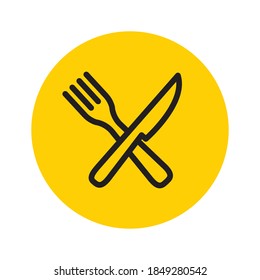 Fork & Knife Restaurant Icon. Linear vector.