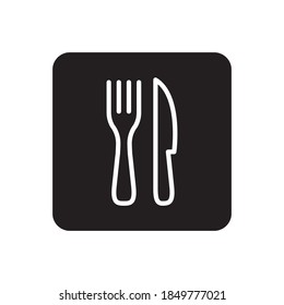 Fork & Knife Restaurant Icon. Linear vector.