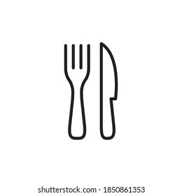 Fork & Knife Restaurant Icon. Linear vector.