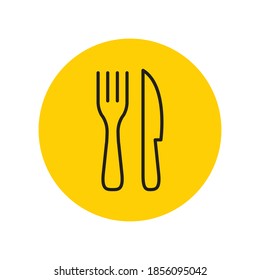 Fork & Knife Restaurant Icon. Linear vector.