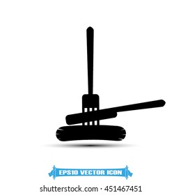 fork knife sausage icon vector illustration EPS 10.