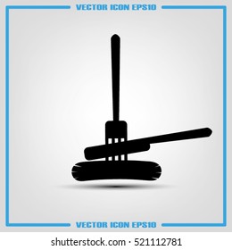 fork, knife, sausage icon vector illustration EPS 10.