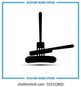 fork, knife, sausage icon vector illustration EPS 10.