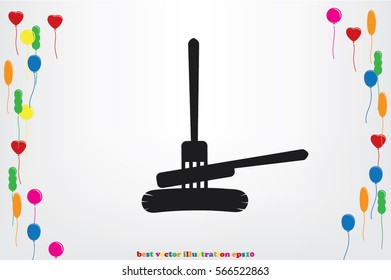 fork, knife, sausage icon vector illustration.