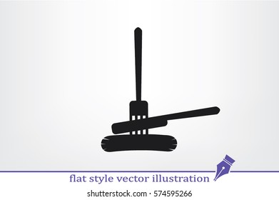 fork, knife, sausage icon vector illustration.